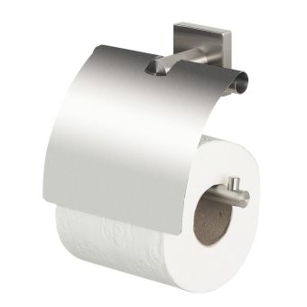 WC-Papierhalter mit Deckel Spirella Nyo - matt gebürstet
