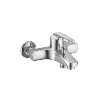 Bademischer KWC DOMO.5 AD 153 mm, mit Abstellverschraubungen 1/2" x 3/4" - Top-Produkte: Wäschekörbe, Duschvorhänge, WC-Deckel, Seifenspender, Duschbrausen, Badteppiche & mehr - Top-Marken: Spirella, Laufen, Diaqua, Grohe & Co. - Fehr Badshop Schweiz