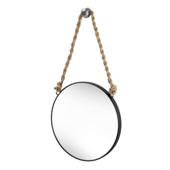 Kosmetikspiegel Kleine Wolke Rope Mirror - schwarz - Top-Produkte: Wäschekörbe, WC-Deckel, Duschbrausen, Duschvorhänge, Kosmetikspiegel & mehr - Marken: Spirella, Wenko, Laufen, Geberit & Co. - Fehr Badshop Schweiz