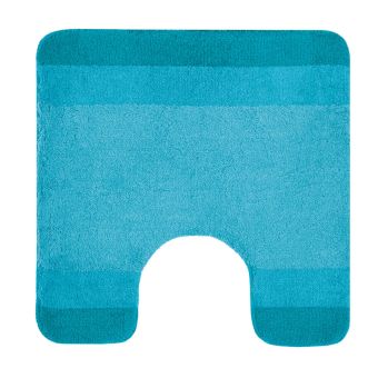 Badteppich mit WC-Ausschnitt Spirella Balance - turquoise - 55 x 55 cm - Top-Produkte: Wäschekörbe, WC-Deckel, Duschvorhänge, Duschbrausen, Badezimmerteppiche & mehr - Marken: Spirella, Kleine Wolke, Wenko, Grohe, Geberit, Laufen & Co. - Fehr Badshop Schw