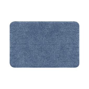 Badteppich Spirella Brizzolo Blau 55x65 cm - flauschiger, melierter Flor, rutschfest und komfortabel für gemütliche Wohlfühlmomente im Badezimmer - Fehr Badshop Schweiz