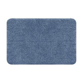 Badteppich Spirella Brizzolo Blau 60x90 cm - flauschiger, melierter Flor, rutschfest und komfortabel für gemütliche Wohlfühlmomente im Badezimmer - Fehr Badshop Schweiz