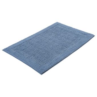 Badteppich Kleine Wolke Net - stahlblau - 70 x 120 cm - Top-Produkte: Wäschekörbe, WC-Deckel, Duschvorhänge, Duschbrausen, Badezimmerteppiche & mehr - Marken: Spirella, Wenko, Hansgrohe, Geberit, Diaqua, Laufen & Co. - Fehr Badshop Schweiz