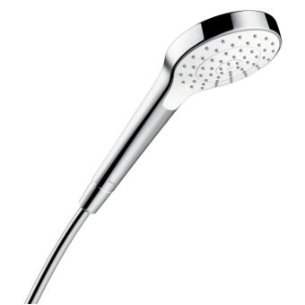 Hansgrohe Handbrause Croma Select S - 1jet - weiss/chrom - Top-Produkte: Wäschekörbe, Duschvorhänge, WC-Deckel, Seifenspender, Duschbrausen, Badezimmerteppiche & mehr - Top-Marken: Spirella, Laufen, Diaqua, Grohe, Kleine Wolke & Co. - Fehr Badshop Schweiz