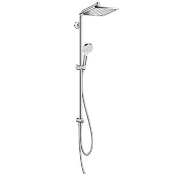 Duschsystem Hansgrohe Crometta E 240 1jet Reno EcoSmart (Umbau-Set), 9 Liter/Minute, chrom - Top-Produkte: Wäschekörbe, Duschvorhänge, WC-Deckel, Seifenspender, Duschbrausen & mehr - Top-Marken: Spirella, Laufen, Diaqua, Grohe & Co. - Fehr Badshop Schweiz