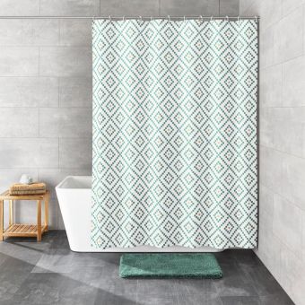 Kleine Wolke Duschvorhang Alhambra - 180 x 200 cm - Top-Produkte: Wäschekörbe, WC-Deckel, Duschvorhänge, Duschbrausen, Badezimmerteppiche & mehr - Marken: Spirella, Kleine Wolke, Grohe, Geberit, Diaqua, Laufen & Co. - Fehr Badshop Schweiz