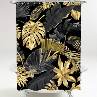 Sanilo Duschvorhang Golden Leaves - Anti-Schimmel-Effekt - 180 x 200 cm - Top-Produkte: Wäschekörbe, WC-Deckel, Duschvorhänge, Duschbrausen, Badezimmerteppiche & mehr - Marken: Spirella, Wenko, Hansgrohe, Geberit, Laufen & Co. - Fehr Badshop Schweiz