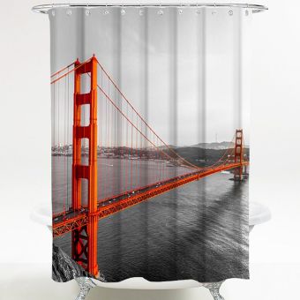 Textil-Duschvorhang Sanilo San Francisco - Anti-Schimmel-Effekt - 180 x 200 cm - Top-Produkte: Wäschekörbe, WC-Deckel, Duschvorhänge, Duschbrausen, Badteppiche & mehr - Marken: Kleine Wolke, Hansgrohe, Geberit, Laufen, Spirella & Co. - Fehr Badshop Schwei