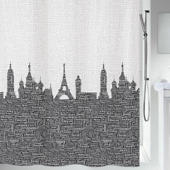 Textil-Duschvorhang Spirella Urban - 180 x 200 cm - Top-Produkte: Wäschekörbe, Duschvorhänge, WC-Deckel, Seifenspender, Duschbrausen, Badezimmerteppiche & mehr - Top-Marken: Spirella, Laufen, Diaqua, Grohe, Kleine Wolke & Co. - Fehr Badshop Schweiz