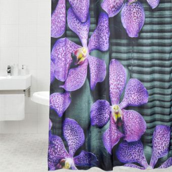 Textil-Duschvorhang Sanilo Vanda - Anti-Schimmel-Effekt - 180 x 200 cm - Top-Produkte: Wäschekörbe, WC-Deckel, Duschvorhänge, Duschbrausen, Badteppiche & mehr - Marken: Kleine Wolke, Hansgrohe, Geberit, Laufen, Spirella & Co - Fehr Badshop Schweiz