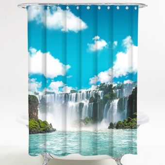 Textil-Duschvorhang Sanilo Wasserfall - Anti-Schimmel-Effekt - 180 x 200 cm - Top-Produkte: Wäschekörbe, WC-Deckel, Duschvorhänge, Duschbrausen, Badteppiche & mehr - Marken: Kleine Wolke, Hansgrohe, Geberit, Laufen, Spirella & Co. - Fehr Badshop Schweiz