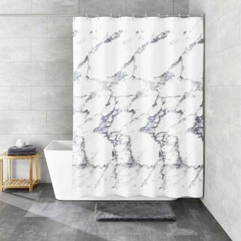 Textil-Duschvorhang Kleine Wolke Marble - 180 x 200 cm - Top-Produkte: Wäschekörbe, WC-Deckel, Duschvorhänge, Duschbrausen, Badezimmerteppiche & mehr - Marken: Spirella, Sanilo, Hansgrohe, Geberit, Diaqua, Laufen & Co. - Fehr Badshop Schweiz