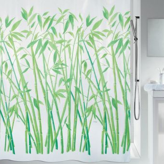 Textil-Duschvorhang Spirella Bambus - 180 x 200 cm - Top-Produkte: Wäschekörbe, WC-Deckel, WC-Bürsten, Badezimmerteppiche, Duschbrausen, Badmöbel & mehr - Top-Marken: Kleine Wolke, Wenko, Geberit, Hansgrohe, Laufen & Co - Fehr Badshop Schweiz