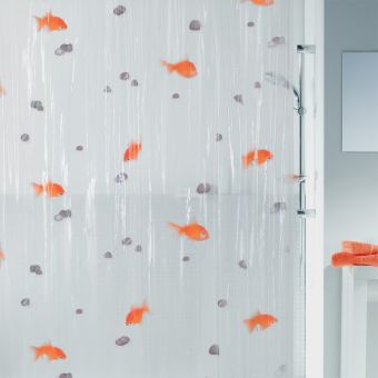 Spirella Duschvorhang Goldfish - 180 x 200 cm - Top-Produkte: Wäschekörbe, WC-Deckel, Badezimmerteppiche, Duschvorhänge, Duschbrausen, Badmöbel & mehr - Top-Marken: Kleine Wolke, Spirella, Wenko, Geberit, Hansgrohe & Co - Fehr Badshop Schweiz