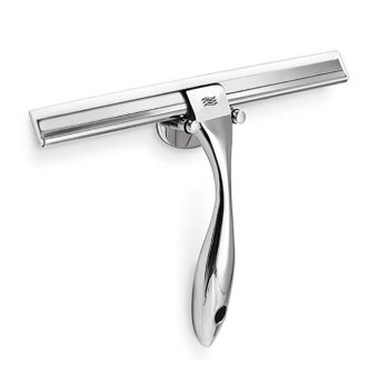 Glaswischer Inda Hotellerie in Messing Chrom mit weissem Wischgummi für Duschkabinen, Wandplatten und Spiegel - Fehr Badshop Schweiz