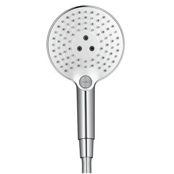 Hansgrohe Raindance Select S 120 3jet Handbrause - extra grosser Brausekopf - chrom/glänzend -  mit drei Strahlarten - QuickClean Antikalksystem - Fehr Badshop Schweiz