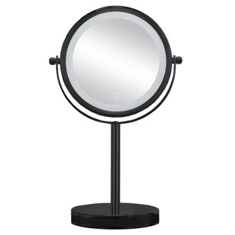 LED-Kosmetikspiegel Kleine Wolke Bright Mirror - schwarz matt - 5-fache Vergrösserung - Top-Produkte: Wäschekörbe, Duschvorhänge, WC-Deckel, Seifenspender & mehr - Top-Marken: Spirella, Laufen, Diaqua & Co. - Fehr Badshop Schweiz