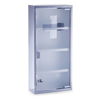 Medizinschrank Zeller Present, 27 x 12 x 57 cm, aus Edelstahl & Glas - Top-Produkte: Wäschekörbe, Duschvorhänge, WC-Deckel, Seifenspender, Duschbrausen, Badteppiche & mehr - Top-Marken: Spirella, Laufen, Diaqua, Grohe & Co. - Fehr Badshop Schweiz