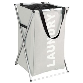 Wäschesammler Wenko Uno aus Polyester - beige - Top-Produkte: Wäschekörbe, WC-Deckel, WC-Bürsten, Duschbrausen, Badezimmerteppiche & mehr - Top-Marken: Spirella, Hansgrohe, Kleine Wolke, Diaqua, Geberit, Laufen & Co. - Fehr Badshop Schweiz