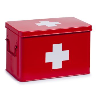 Medizin-Box Zeller Present, 32 x 19,5 x 20 cm, aus Metall, rot - Top-Produkte: Wäschekörbe, WC-Deckel, WC-Bürsten, Badezimmerteppiche, Duschbrausen & mehr - Top-Marken: Kleine Wolke, Möve, Wenko, Spirella, Hansgrohe, Laufen & Co. - Fehr Badshop Schweiz