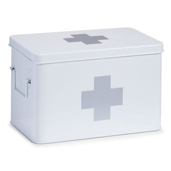 Medizin-Box Zeller Present, 32 x 19,5 x 20 cm, aus Metall, weiss - Top-Produkte: Wäschekörbe, WC-Deckel, WC-Bürsten, Badezimmerteppiche, Duschbrausen & mehr - Top-Marken: Kleine Wolke, Möve, Wenko, Spirella, Hansgrohe, Laufen & Co. - Fehr Badshop Schweiz