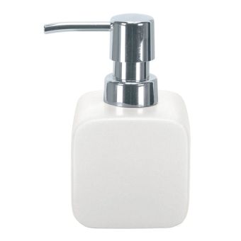 Seifenspender Kleine Wolke Cubic - weiss - Produkte: Wäschekörbe, Duschvorhänge, WC-Deckel, Seifenspender, Duschbrausen, Badezimmerteppiche, WC-Bürsten - Top-Marken: Spirella, Laufen, Diaqua, Grohe, Geberit, Neoperl, Kleine Wolke - Fehr Badshop Schweiz