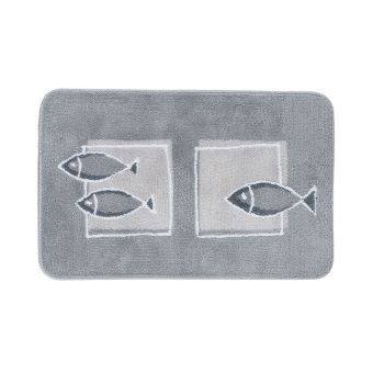 Badteppich Spirella Andros - grey - 55 x 65 cm - Top-Produkte: Wäschekörbe, WC-Deckel, WC-Bürsten, Duschbrausen, Badezimmerteppiche, Spiegel & mehr - Top-Marken: Kleine Wolke, Sanilo, Wenko, Hansgrohe, Geberit, Diaqua, Laufen & Co. - Fehr Badshop Schweiz