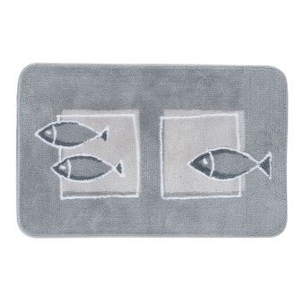 Badteppich Spirella Andros - grey - 55 x 85 cm - Top-Produkte: Wäschekörbe, WC-Deckel, WC-Bürsten, Duschbrausen, Badezimmerteppiche, Spiegel & mehr - Top-Marken: Kleine Wolke, Sanilo, Wenko, Hansgrohe, Geberit, Diaqua, Laufen & Co. - Fehr Badshop Schweiz