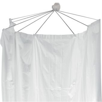 Duschschirm Spirella Ombrella mit 8 Armen - white - 200 x 170 cm - Top-Produkte: Wäschekörbe, WC-Deckel, Badezimmerteppiche, Duschvorhänge, Duschbrausen, Badmöbel & mehr - Top-Marken: Kleine Wolke, Wenko, Geberit, Hansgrohe & Co - Fehr Badshop Schweiz