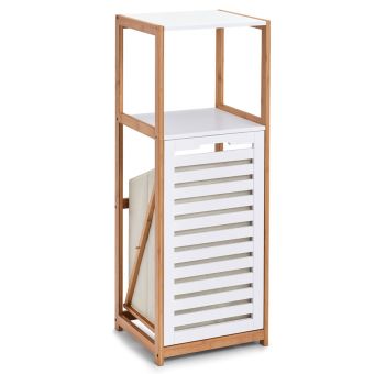 Badregal Zeller Present mit Wäschesammler aus hochwertigem Bambus und MDF gefertigt - Top-Produkte: Wäschekörbe, Duschvorhänge, WC-Deckel, Seifenspender, Duschbrausen & mehr - Top-Marken: Spirella, Laufen, Diaqua, Grohe & Co. - Fehr Badshop Schweiz