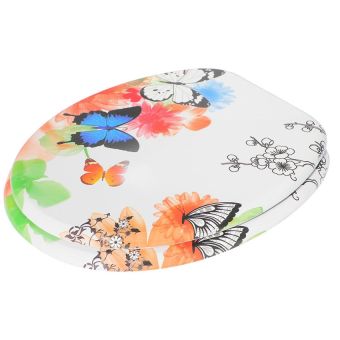 WC-Sitz Sanilo Butterfly aus Holzfaserplatten mit Absenkautomatik - Top-Produkte: Wäschekörbe, Duschvorhänge, WC-Deckel, Seifenspender, Duschbrausen, Badteppiche & mehr - Top-Marken: Spirella, Laufen, Diaqua, Grohe & Co. - Fehr Badshop Schweiz