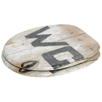 WC-Sitz Sanilo Old Style aus Holzfaserplatten (MDF), mit Absenkautomatik - Top-Produkte: Wäschekörbe, Duschvorhänge, WC-Deckel, Seifenspender, Duschbrausen, Badteppiche & mehr - Top-Marken: Spirella, Laufen, Diaqua, Grohe & Co. - Fehr Badshop Schweiz