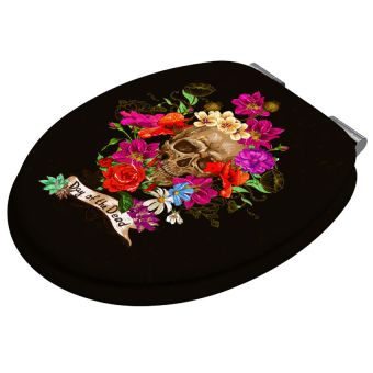 WC-Sitz Sanilo Day of the Dead mit Absenkautomatik - Top-Produkte: Wäschekörbe, WC-Deckel, Duschvorhänge, Duschbrausen, Badezimmerteppiche & mehr - Marken: Spirella, Wenko, Hansgrohe, Geberit, Diaqua, Laufen & Co. - Fehr Badshop Schweiz - Jetzt bestellen!