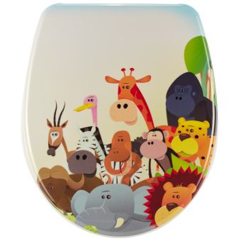 WC-Sitz DIAQUA Nice Animals aus Duroplast, mit Absenkautomatik - Top-Produkte: Wäschekörbe, Duschvorhänge, WC-Deckel, Seifenspender, Duschbrausen, Badteppiche & mehr - Top-Marken: Spirella, Laufen, Diaqua, Grohe, Kleine Wolke & Co. - Fehr Badshop Schweiz