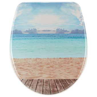 WC-Sitz DIAQUA Nice Beach aus Duroplast, mit Absenkautomatik - Top-Produkte: Wäschekörbe, Duschvorhänge, WC-Deckel, Seifenspender, Duschbrausen, Badteppiche & mehr - Top-Marken: Spirella, Laufen, Diaqua, Grohe, Kleine Wolke & Co. - Fehr Badshop Schweiz