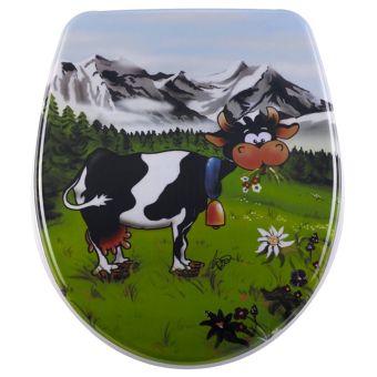 WC-Sitz DIAQUA Nice Cow aus Duroplast, mit Absenkautomatik - Top-Produkte: Wäschekörbe, Duschvorhänge, WC-Deckel, Duschbrausen, Badezimmerteppiche & mehr - Top-Marken: Spirella, Laufen, Diaqua, Grohe, Geberit , Kleine Wolke & Co. - Fehr Badshop Schweiz