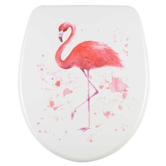 WC-Sitz DIAQUA Nice Flamingo aus Duroplast, mit Absenkautomatik - Top-Produkte: Wäschekörbe, Duschvorhänge, WC-Deckel, Seifenspender, Duschbrausen, Badteppiche & mehr - Top-Marken: Spirella, Laufen, Diaqua, Grohe, Kleine Wolke & Co. - Fehr Badshop Schweiz