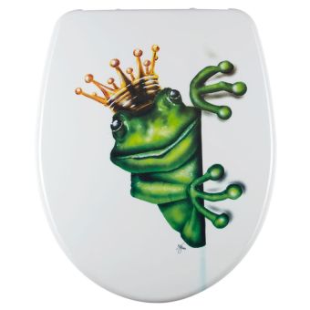 WC-Sitz DIAQUA Nice Frog King aus Duroplast, mit Absenkautomatik - Top-Produkte: Wäschekörbe, Duschvorhänge, WC-Deckel, Seifenspender, Duschbrausen, Badteppiche & mehr - Top-Marken: Spirella, Laufen, Diaqua, Grohe & Co. - Fehr Badshop Schweiz