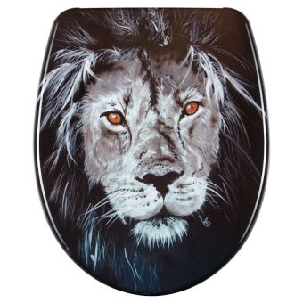 WC-Sitz DIAQUA Nice Lion aus Duroplast, mit Absenkautomatik - Top-Produkte: Wäschekörbe, Duschvorhänge, WC-Deckel, Duschbrausen, Badezimmerteppiche & mehr - Top-Marken: Spirella, Laufen, Diaqua, Grohe, Geberit , Kleine Wolke & Co. - Fehr Badshop Schweiz