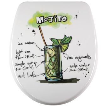 WC-Sitz DIAQUA Nice Mojito aus Duroplast, mit Absenkautomatik - Top-Produkte: Wäschekörbe, Duschvorhänge, WC-Deckel, Seifenspender, Duschbrausen, Badteppiche & mehr - Top-Marken: Spirella, Laufen, Diaqua, Grohe, Kleine Wolke & Co. - Fehr Badshop Schweiz