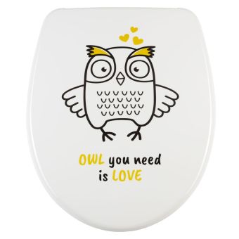 WC-Sitz DIAQUA Nice Owl aus Duroplast, mit Absenkautomatik - Top-Produkte: Wäschekörbe, Duschvorhänge, WC-Deckel, Duschbrausen, Badezimmerteppiche & mehr - Top-Marken: Spirella, Laufen, Diaqua, Grohe, Geberit , Kleine Wolke & Co. - Fehr Badshop Schweiz