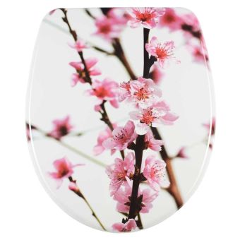 WC-Sitz DIAQUA Nice Sakura aus Duroplast, mit Absenkautomatik - Top-Produkte: Wäschekörbe, Duschvorhänge, WC-Deckel, Seifenspender, Duschbrausen, Badteppiche & mehr - Top-Marken: Spirella, Laufen, Diaqua, Grohe, Kleine Wolke & Co. - Fehr Badshop Schweiz