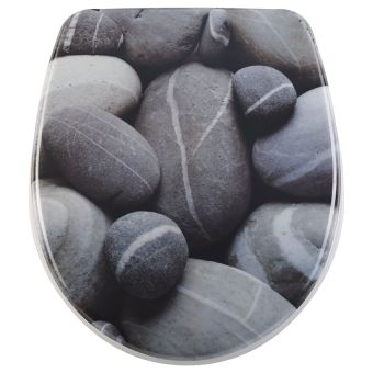 WC-Sitz DIAQUA Nice Stones aus Duroplast, mit Absenkautomatik - Top-Produkte: Wäschekörbe, Duschvorhänge, WC-Deckel, Seifenspender, Duschbrausen, Badteppiche & mehr - Top-Marken: Spirella, Laufen, Diaqua, Grohe, Kleine Wolke & Co. - Fehr Badshop Schweiz