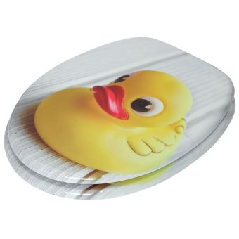 WC-Sitz Sanilo Ente aus Holzfaserplatten (MDF), mit Absenkautomatik - Top-Produkte: Wäschekörbe, Duschvorhänge, WC-Deckel, Seifenspender, Duschbrausen, Badteppiche & mehr - Top-Marken: Spirella, Laufen, Diaqua, Grohe & Co. - Fehr Badshop Schweiz