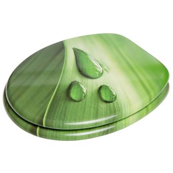 WC-Sitz Sanilo Green Leaf aus Holzfaserplatten (MDF), mit Absenkautomatik - Top-Produkte: Wäschekörbe, Duschvorhänge, WC-Deckel, Seifenspender, Duschbrausen, Badteppiche & mehr - Top-Marken: Spirella, Laufen, Diaqua, Grohe & Co. - Fehr Badshop Schweiz