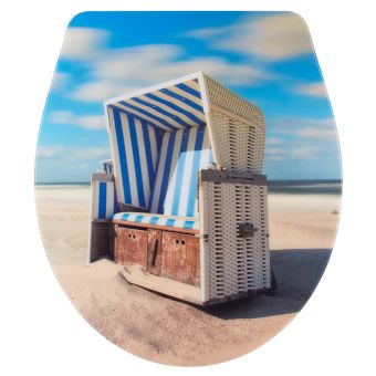 WC-Sitz DIAQUA Nancy Beach Chair aus Duroplast, mit Absenkautomatik - Top-Produkte: Wäschekörbe, Duschvorhänge, WC-Deckel, Seifenspender, Duschbrausen, Badteppiche & mehr - Top-Marken: Spirella, Laufen, Diaqua, Grohe & Co. - Fehr Badshop Schweiz