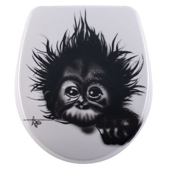WC-Sitz DIAQUA Nice Monkey aus Duroplast, mit Absenkautomatik - Top-Produkte: Wäschekörbe, Duschvorhänge, WC-Deckel, Seifenspender, Duschbrausen, Badteppiche & mehr - Top-Marken: Spirella, Laufen, Diaqua, Grohe, Kleine Wolke & Co. - Fehr Badshop Schweiz