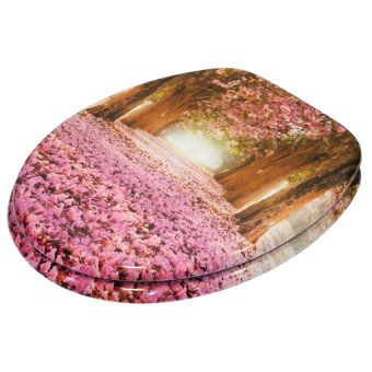 WC-Sitz Sanilo Romantik aus Holzfaserplatten (MDF), mit Absenkautomatik - Top-Produkte: Wäschekörbe, Duschvorhänge, WC-Deckel, Seifenspender, Duschbrausen, Badteppiche & mehr - Top-Marken: Spirella, Laufen, Diaqua, Grohe & Co. - Fehr Badshop Schweiz
