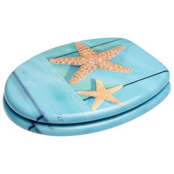 WC-Sitz Sanilo Starfish aus Holzfaserplatten (MDF), mit Absenkautomatik - Top-Produkte: Wäschekörbe, Duschvorhänge, WC-Deckel, Seifenspender, Duschbrausen, Badteppiche & mehr - Top-Marken: Spirella, Laufen, Diaqua, Grohe & Co. - Fehr Badshop Schweiz