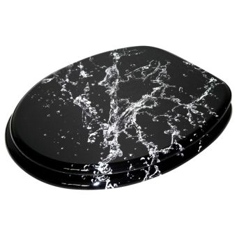 WC-Sitz Sanilo Splash aus Holzfaserplatten (MDF), mit Absenkautomatik - Top-Produkte: Wäschekörbe, Duschvorhänge, WC-Deckel, Seifenspender, Duschbrausen, Badteppiche & mehr - Top-Marken: Spirella, Laufen, Diaqua, Grohe & Co. - Fehr Badshop Schweiz